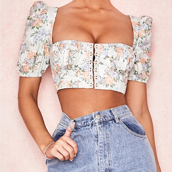 BNWT - House of CB London corset crop Alicia Floral - extra small - Picture 14 of 14